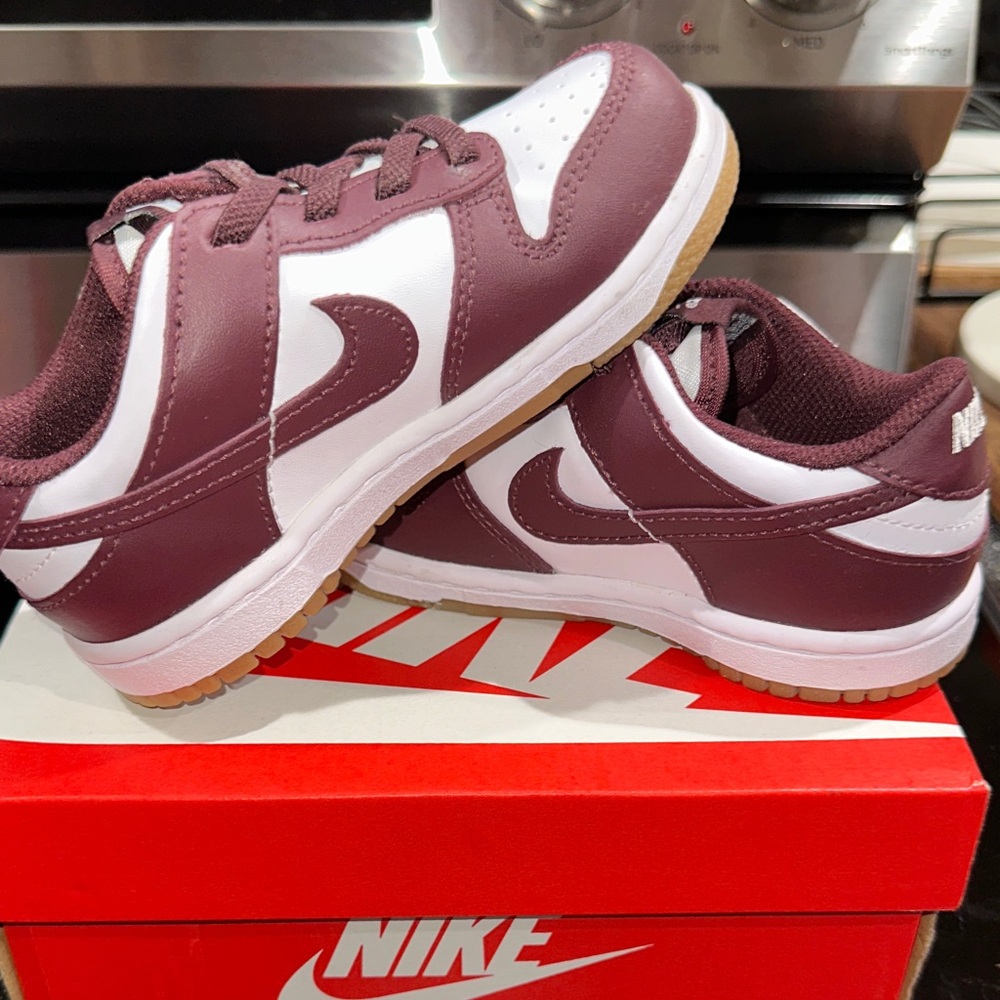 Nike Kids' Burgundy and White Sneakers